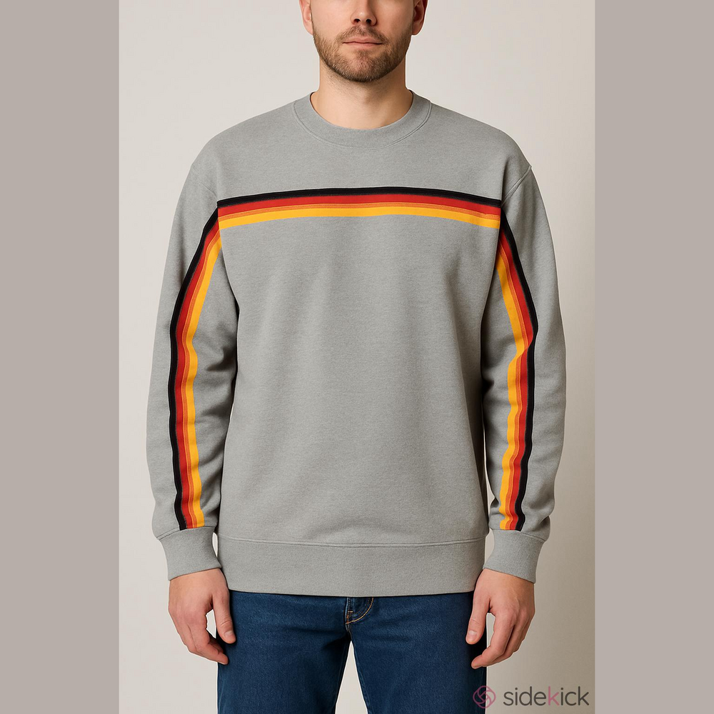 Men's T-Shirt Long sleeves Rounded neckline 100% Cotton Heather Grey NINTH HALL